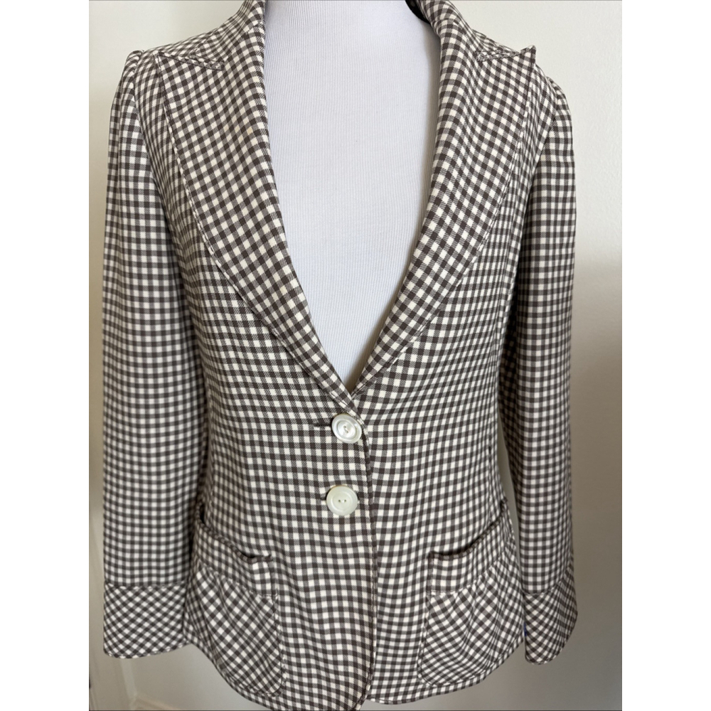 Valentino Spa Vintage Wool Houndstooth Blazer Size 4
